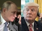 Putin (L) and Trump (R) spoke by phone on Tuesday, March 18, 2025, with the White House saying the talks on securing a ceasefire in Moscow's invasion of Ukraine were "going well." (Photo by Alexey NIKOLSKY and NICHOLAS KAMM / various sources / AFP) Putin (L) and Trump (R) spoke by phone on Tuesday, March 18, 2025, with the White House saying the talks on securing a ceasefire in Moscow's invasion of Ukraine were "going well." (Photo by Alexey NIKOLSKY and NICHOLAS KAMM / various sources / AFP)