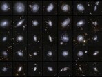 This handout image obtained and released on March 18, 2025 by the ESA/Euclid/Euclid Consortium/NASA shows space telescope Euclid�s new image of examples of galaxies in different shapes, during Euclid first observations of the Deep Field areas. On March 19, 2025, the European space telescope Euclid, a veritable �detective of the dark universe� aided by AI and humans, delivered the first data from a mission designed to help unravel the mystery of dark matter and dark energy. (Photo by Handout / ESA/Euclid/Euclid Consortium/NASA / AFP) / RESTRICTED TO EDITORIAL USE - MANDATORY CREDIT "AFP PHOTO/ESA/Euclid/Euclid Consortium/NASA, image processing by M. Walmsley, M. Huertas-Company, J.-C. Cuillandre" - NO MARKETING NO ADVERTISING CAMPAIGNS - DISTRIBUTED AS A SERVICE TO CLIENTS / TO GO WITH AFP STORY BY PIERRE CELERIER This handout image obtained and released on March 18, 2025 by the ESA/Euclid/Euclid Consortium/NASA shows space telescope Euclid�s new image of examples of galaxies in different shapes, during Euclid first observations of the Deep Field areas. On March 19, 2025, the European space telescope Euclid, a veritable �detective of the dark universe� aided by AI and humans, delivered the first data from a mission designed to help unravel the mystery of dark matter and dark energy. (Photo by Handout / ESA/Euclid/Euclid Consortium/NASA / AFP) / RESTRICTED TO EDITORIAL USE - MANDATORY CREDIT "AFP PHOTO/ESA/Euclid/Euclid Consortium/NASA, image processing by M. Walmsley, M. Huertas-Company, J.-C. Cuillandre" - NO MARKETING NO ADVERTISING CAMPAIGNS - DISTRIBUTED AS A SERVICE TO CLIENTS / TO GO WITH AFP STORY BY PIERRE CELERIER