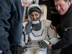 NASA astronaut Suni Williams is helped out of a SpaceX Dragon spacecraft onboard the SpaceX recovery ship MEGAN after she, NASA astronaut Nick Hague, and Butch Wilmore, and Roscosmos cosmonaut Aleksandr Gorbunov landed in the water off the coast of Tallahassee, Florida, Tuesday, March 18, 2025. 