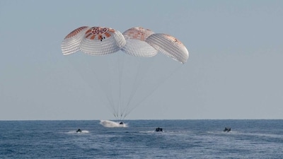 Their SpaceX capsule parachuted into the Gulf of Mexico and splashdown occurred off the coast of Tallahassee. (NASA/X)