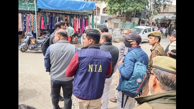 A total of 12 locations in Jammu district were searched as part of the operation, and several incriminatory materials linking the terrorists with OGWs were seized. (ANI) A total of 12 locations in Jammu district were searched as part of the operation, and several incriminatory materials linking the terrorists with OGWs were seized. (ANI)