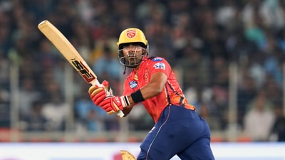 Shashank Singh plays a shot (IPL) Shashank Singh plays a shot (IPL)