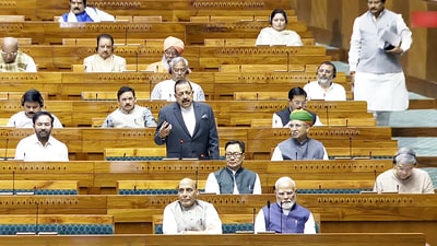 Union Minister Jitendra Singh speaks in the Lok Sabha during the Budget Session, in New Delhi on Wednesday. Prime Minister Narendra Modi, Defence Minister Rajnath Singh and others also seen. (ANI Photo/Sansad TV) Union Minister Jitendra Singh speaks in the Lok Sabha during the Budget Session, in New Delhi on Wednesday. Prime Minister Narendra Modi, Defence Minister Rajnath Singh and others also seen. (ANI Photo/Sansad TV)
