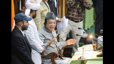 Assembly speaker Abdul Rahim Rather continued and expressed his regrets that the PDP MLA sent a cut motion at 11.37 pm in the night on official email ID of the assembly secretariat. (PTI) Assembly speaker Abdul Rahim Rather continued and expressed his regrets that the PDP MLA sent a cut motion at 11.37 pm in the night on official email ID of the assembly secretariat. (PTI)