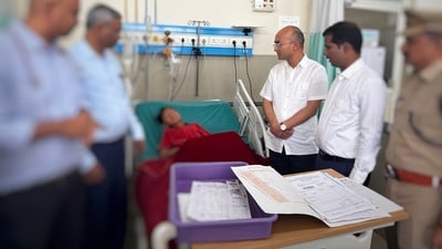 Students fall ill after consuming food at a school hostel in Karnataka's Mandya. Students fall ill after consuming food at a school hostel in Karnataka's Mandya.