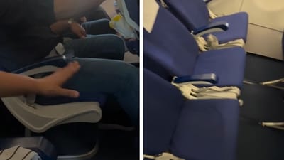 The IndiGo seats started swinging mid-air. (Instagram/@thewolfofjobstreet) The IndiGo seats started swinging mid-air. (Instagram/@thewolfofjobstreet)
