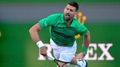 Novak Djokovic in action during the second round of the BNP Paribas Open at the Indian Well Tennis Garden. (IMAGN IMAGES via Reuters Connect) Novak Djokovic in action during the second round of the BNP Paribas Open at the Indian Well Tennis Garden. (IMAGN IMAGES via Reuters Connect)