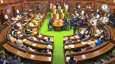 The Delhi assembly in session in February. (PTI) The Delhi assembly in session in February. (PTI)
