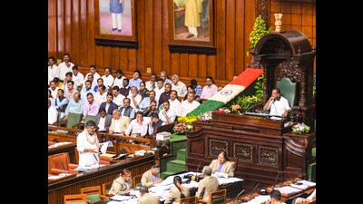 The resolution, tabled by law minister HK Patil, was passed amid a walkout by the Opposition (PTI) The resolution, tabled by law minister HK Patil, was passed amid a walkout by the Opposition (PTI)