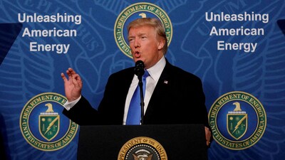 US President Donald Trump delivers remarks during an 'Unleashing American Energy' event at the Department of Energy in Washington, U.S., June 29, 2017. (REUTERS FILE)