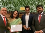 Chiranjeevi received a Lifetime Achievement award for his philanthropic works. Chiranjeevi received a Lifetime Achievement award for his philanthropic works.