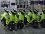 Ola Electric's S1 Air e-scooters are pictured inside its manufacturing facility in Pochampalli in the southern state of Tamil Nadu, August 15, 2023.