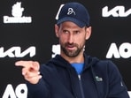 Serbia's Novak Djokovic speaks during a press conference. Serbia's Novak Djokovic speaks during a press conference.