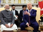 A file photo of US President Donald Trump and Prime Minister Narendra Modi at the White House in Washington, D.C. on February 13.