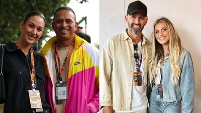 Nathan Lyon and Usman Khawaja visited the Australian GP with their wives. (Instagram) Nathan Lyon and Usman Khawaja visited the Australian GP with their wives. (Instagram)