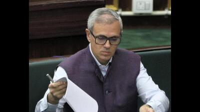 Chief minister Omar Abdullah during the budget session of the Jammu and Kashmir assembly, in Jammu, on Thursday. (PTI Photo) Chief minister Omar Abdullah during the budget session of the Jammu and Kashmir assembly, in Jammu, on Thursday. (PTI Photo)