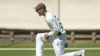 Victoria's Campbell Kellaway celebrates his spectacular catch vs Western Australia in the Sheffield Shield. (Cricket Australia) Victoria's Campbell Kellaway celebrates his spectacular catch vs Western Australia in the Sheffield Shield. (Cricket Australia)