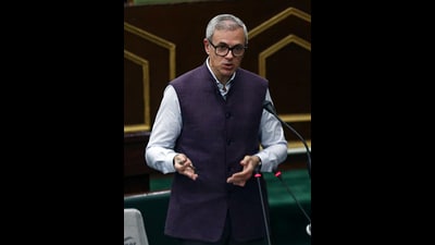 Jammu and Kashmir Chief Minister Omar Abdullah speaks during the State Legislative Assembly Budget Session, in Jammu on Thursday. (ANI) Jammu and Kashmir Chief Minister Omar Abdullah speaks during the State Legislative Assembly Budget Session, in Jammu on Thursday. (ANI)
