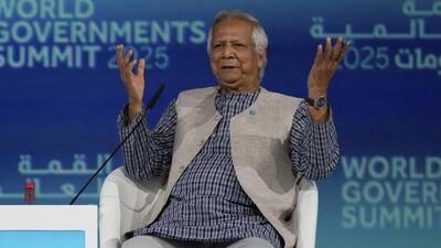 Muhammad Yunus, chief adviser to Bangladesh's interim government during the World Governments Summit in Dubai, United Arab Emirates, in February 2025. (AP)