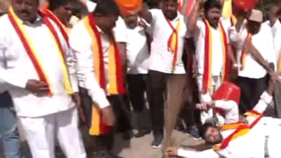 Pro-Kannada groups called for a state-wide bandh on March 22 to protest against an attack on KSRTC driver in Maharashtra. (ANI) Pro-Kannada groups called for a state-wide bandh on March 22 to protest against an attack on KSRTC driver in Maharashtra. (ANI)