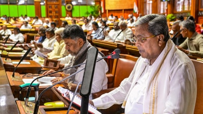 Karnataka chief minister Siddaramaiah at the state legislative assembly in Bengaluru on March 7, 2025. (Karnataka CMO/PTI) Karnataka chief minister Siddaramaiah at the state legislative assembly in Bengaluru on March 7, 2025. (Karnataka CMO/PTI)