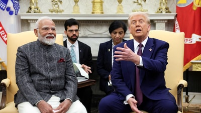 A file photo of US President Donald Trump and Prime Minister Narendra Modi at the White House in Washington, D.C. on February 13. (Reuters file)