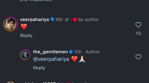 Veer's comment under the post. Veer's comment under the post.