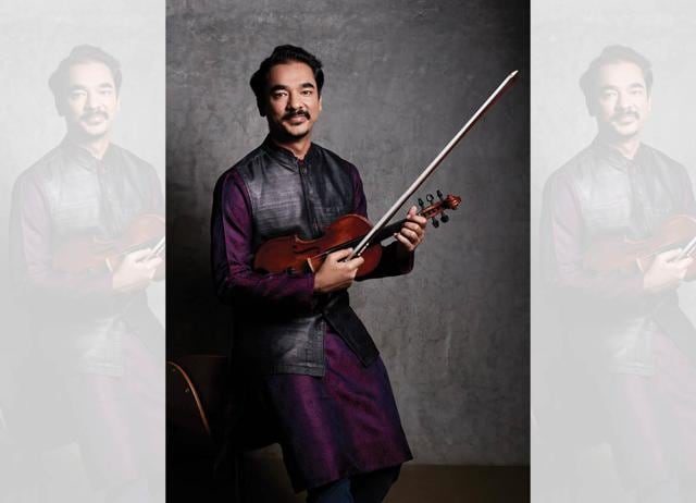 Ambi Subramaniam plays a five-stringed violin that allows him to play at a lower register. Ambi Subramaniam plays a five-stringed violin that allows him to play at a lower register.