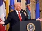 President Donald Trump speaks at an education event and executive order signing in the East Room of the White House in Washington, Thursday, March 20, 2025. President Donald Trump speaks at an education event and executive order signing in the East Room of the White House in Washington, Thursday, March 20, 2025.