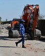 Barricades being removed after the eviction of agitating farmers from the Shambhu border, in Patiala district. (PTI)