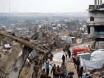 Palestinians flee flee with their belongings Beit Lahia in the Northern Gaza Strip on March 21, 2025. Palestinians flee flee with their belongings Beit Lahia in the Northern Gaza Strip on March 21, 2025.