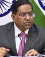 Ministry of External Affairs official spokesperson Randhir Jaiswal addresses a press conference. (PTI FILE)