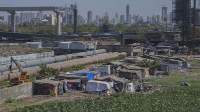 A wide nullah and water pipeline leading to the Western Express Highway (WEH) separates the plot into two halves (Satish Bate/ Hindustan Times)
