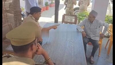 ASP (Sambhal) Shrish Chandra conducting a meeting with the Neja Mela Committee members at Kotwali Sadar police station on Monday. (Sourced) ASP (Sambhal) Shrish Chandra conducting a meeting with the Neja Mela Committee members at Kotwali Sadar police station on Monday. (Sourced)
