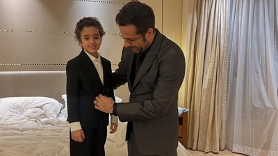 Fardeen Khan shared photos with his son Azarius on Instagram. Fardeen Khan shared photos with his son Azarius on Instagram.