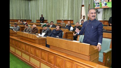 Himachal CM Sukhvinder Singh Sukhu lashed out at the BJP for “fiscal mismanagement and pushing the state into debt trap” while replying to the four days debate on budget. (HT Photo)