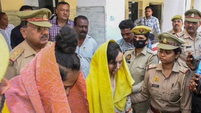 Meerut murder: Saurabh Rajput's wife Muskan and her lover Sahil Shukla. (PTI file photo) Meerut murder: Saurabh Rajput's wife Muskan and her lover Sahil Shukla. (PTI file photo)