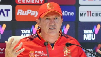RCB head coach Andy Flower silences reporter ahead of IPL 2025 opener against KKR. (PTI) RCB head coach Andy Flower silences reporter ahead of IPL 2025 opener against KKR. (PTI)