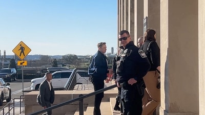 Elon Musk arrives for a meeting at the Pentagon in Washington, D.C., U.S., March 21, 2025 in this screengrab obtained from a video. REUTERS/Phillip Stewart (REUTERS)