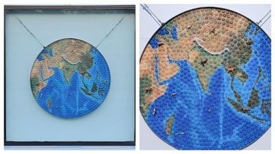 The art installation shows the grim reality of global climate change in a 'living' manner. The art installation shows the grim reality of global climate change in a 'living' manner.