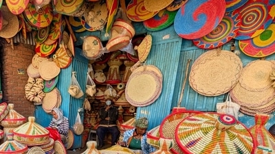 Vendors sell everything from spices to handwoven baskets and live chickens at Merkato, one of Africa's largest open-air markets in Addis Ababa. (AP) Vendors sell everything from spices to handwoven baskets and live chickens at Merkato, one of Africa's largest open-air markets in Addis Ababa. (AP)