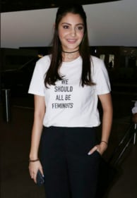 Anushka Sharma made a powerful statement in "We Should All Be Feminists," t shirt. (Pinterest) Anushka Sharma made a powerful statement in "We Should All Be Feminists," t shirt. (Pinterest)