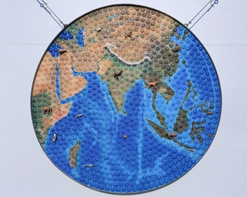 The art installation features animal at risk of extinction. The art installation features animal at risk of extinction.