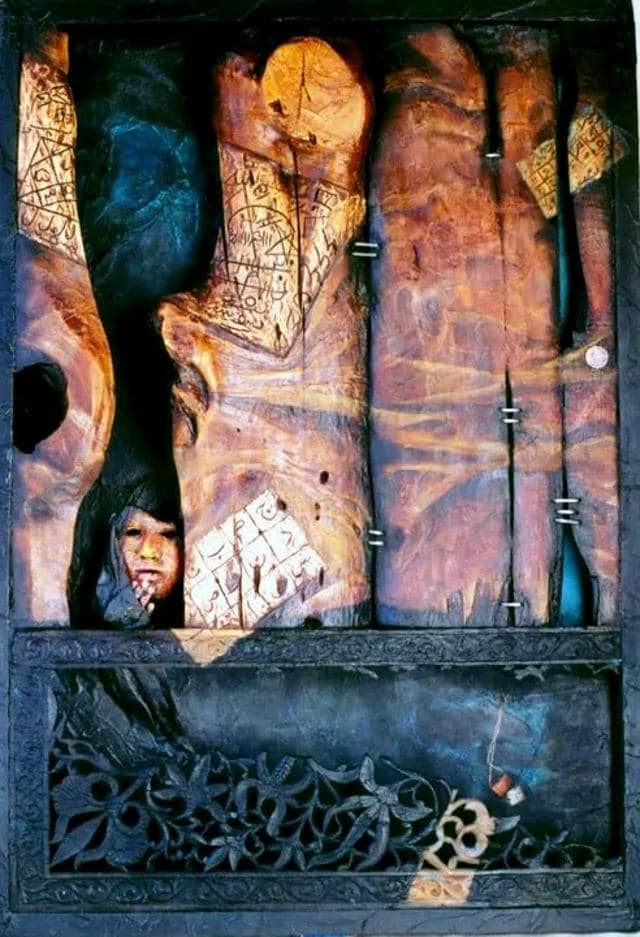 “Symbolism is crucial. A lone chinar leaf, a half-closed window, an abandoned kangri — all of these carry meaning beyond their physical form.” (Painting by Masood Hussain) “Symbolism is crucial. A lone chinar leaf, a half-closed window, an abandoned kangri — all of these carry meaning beyond their physical form.” (Painting by Masood Hussain)