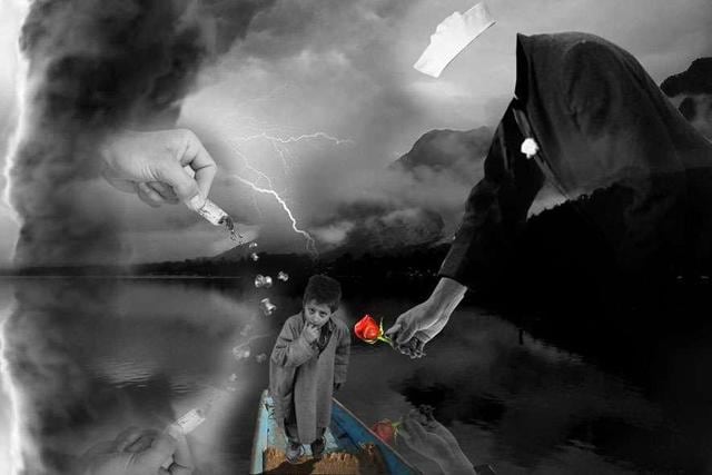 “Kashmiris understand the language of symbols because so much of their history has been about saying things without speaking directly.” (Digital art work by Masood Hussain) “Kashmiris understand the language of symbols because so much of their history has been about saying things without speaking directly.” (Digital art work by Masood Hussain)
