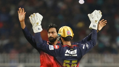 The stand ended with Narine falling to Rasikh Salam Dar for 44 off 26 balls. Krunal Pandya then got the all important wickets of Rahane, KKR's record signing Venkatesh Iyer and the dangerous Rinku Singh in consecutive overs.  (REUTERS)