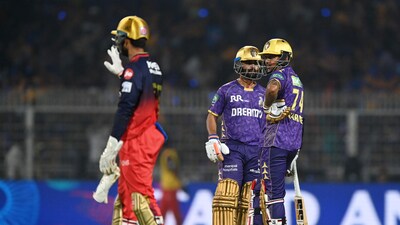 Ajinkya Rahane and Sunil Narine shared a 103-run stand for the opening wicket against RCB. (REUTERS)