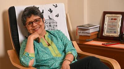 Mumbai, India. March 19, 2025: Indian Filmmaker and Author Chitra Palekar poses during her interview for Hindustan Times in Mumbai. Mumbai, India. Mar 19, 2025. (Photo by Raju Shinde/HT Photo) (Hindustan Times) Mumbai, India. March 19, 2025: Indian Filmmaker and Author Chitra Palekar poses during her interview for Hindustan Times in Mumbai. Mumbai, India. Mar 19, 2025. (Photo by Raju Shinde/HT Photo) (Hindustan Times)