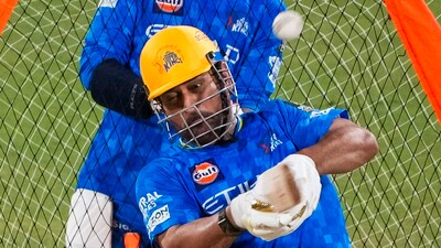MS Dhoni bats as teammate Ravindra Jadeja looks on during a training session ahead of the Indian Premier League (PTI) MS Dhoni bats as teammate Ravindra Jadeja looks on during a training session ahead of the Indian Premier League (PTI)