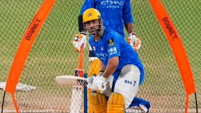 MS Dhoni in net practice for CSK ahead of the IPL season's start. (PTI) MS Dhoni in net practice for CSK ahead of the IPL season's start. (PTI)